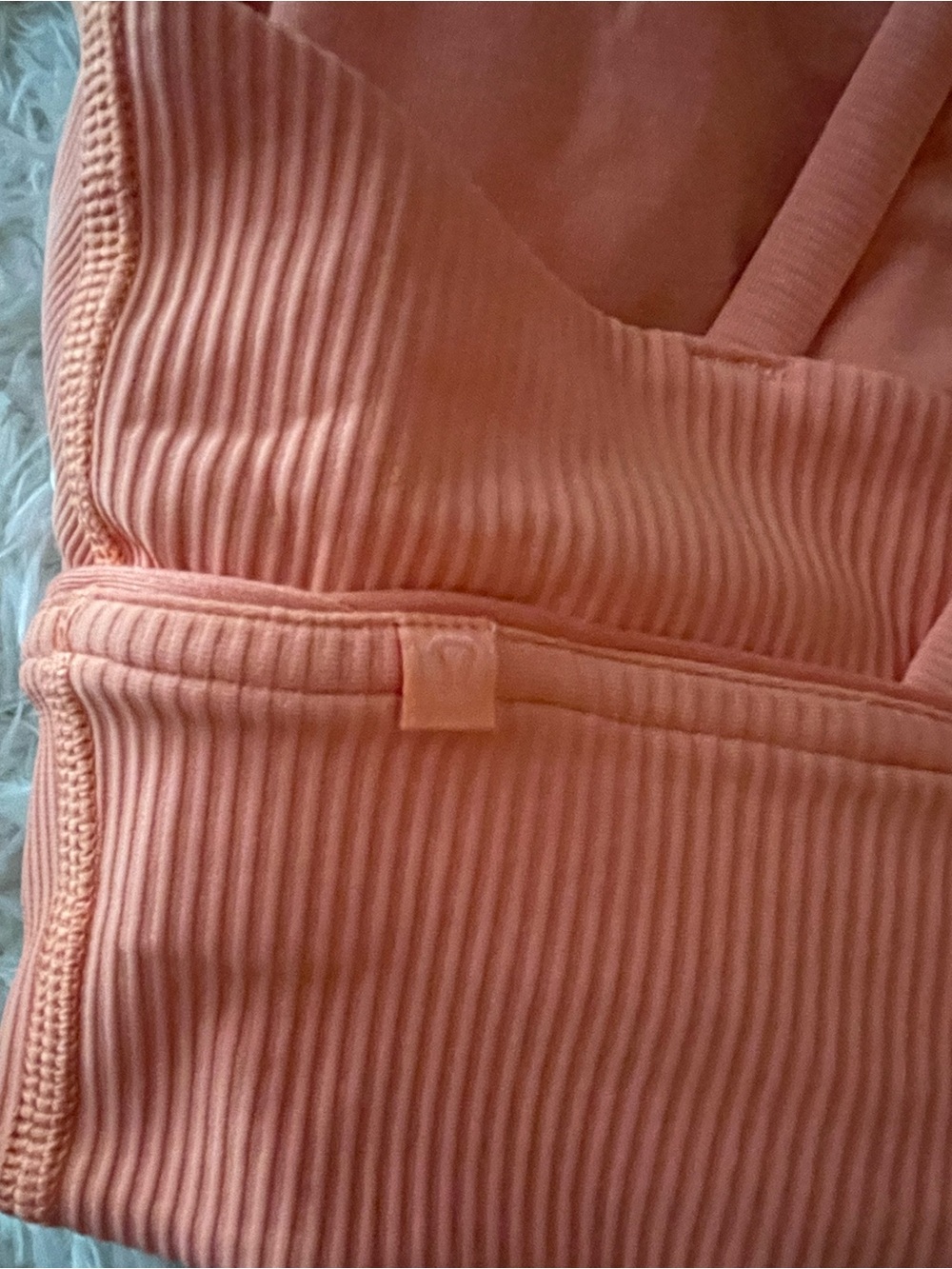 lululemon athletica Ribbed Cross-Back Sports Bra — Coral - Picture 3 of 3